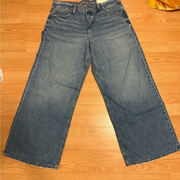 American Eagle Outfitters Denim Wide Leg Blue Jeans Size 10